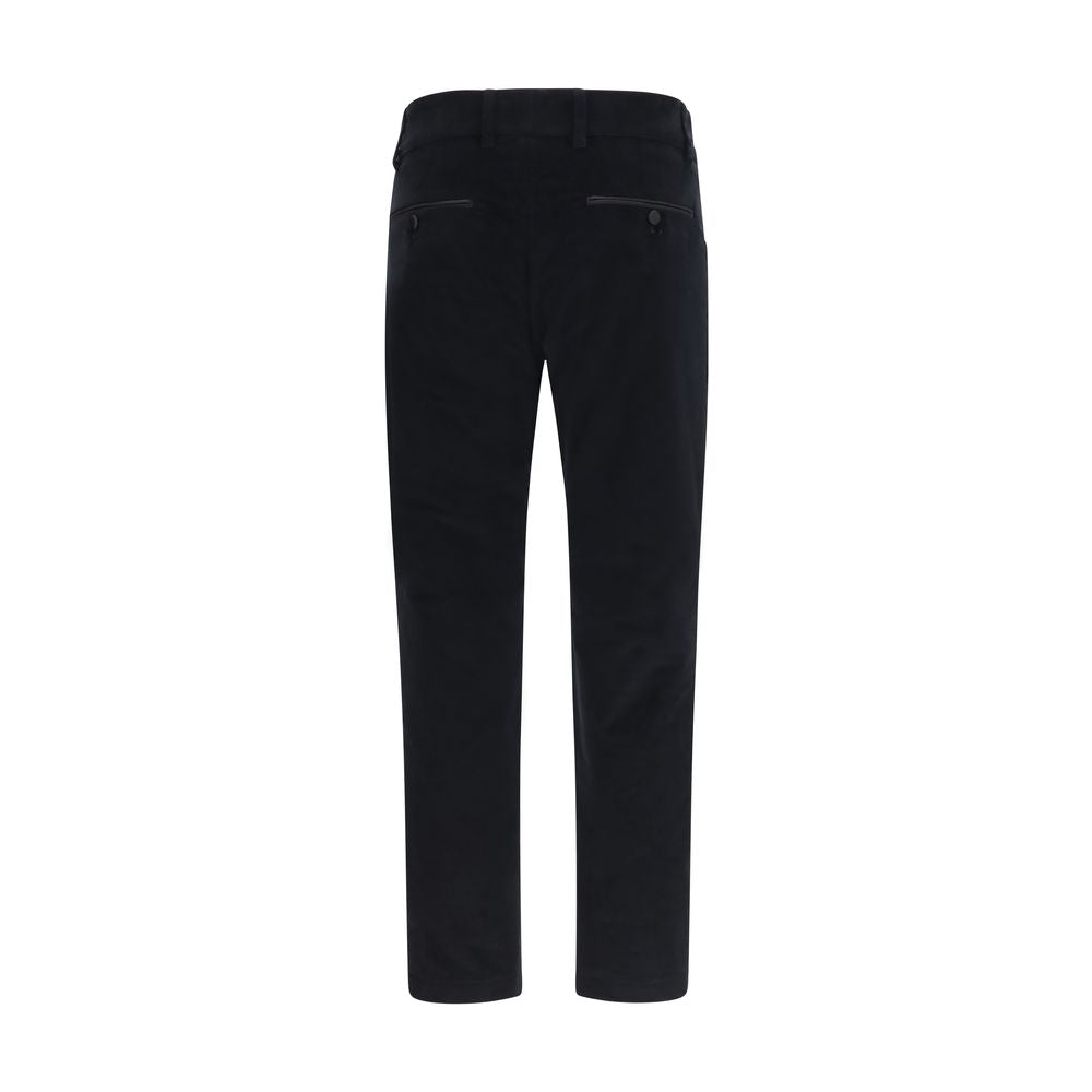 Black Cotton Casual Pants