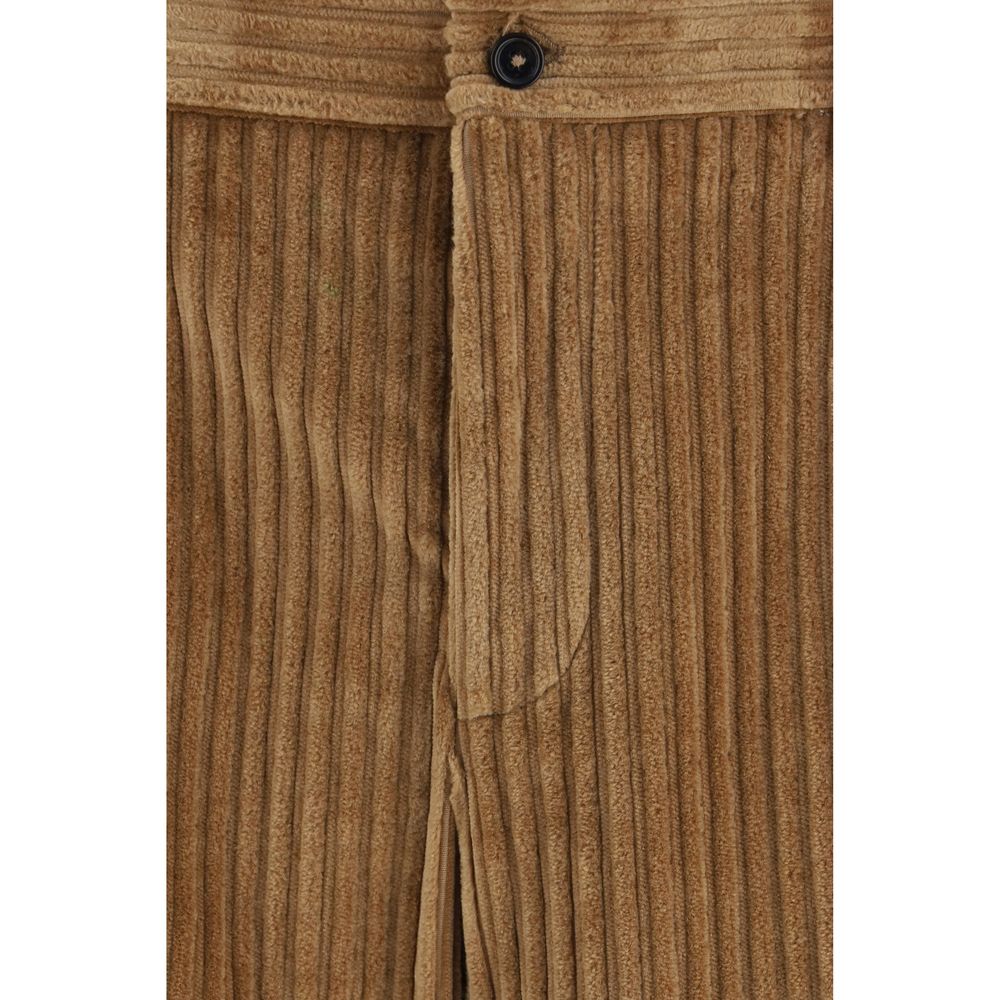 Dolce & Gabbana Brown Cotton Casual Trousers