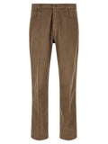 Brown Cotton Casual Pants