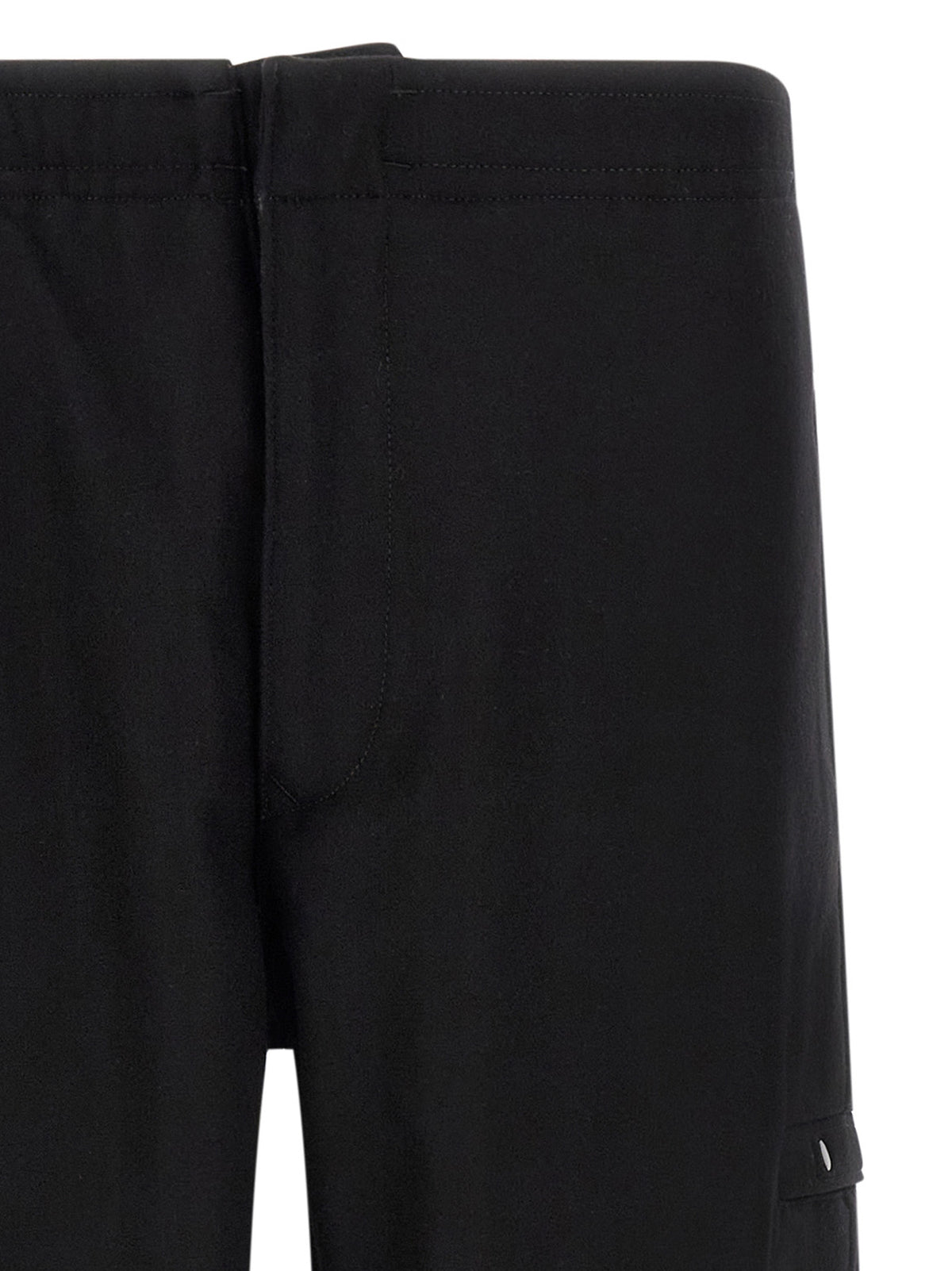 Black Virgin Wool Cargo Pants