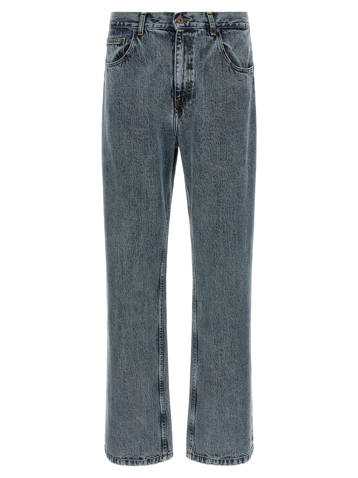 Gray Cotton Relaxed Fit Jeans
