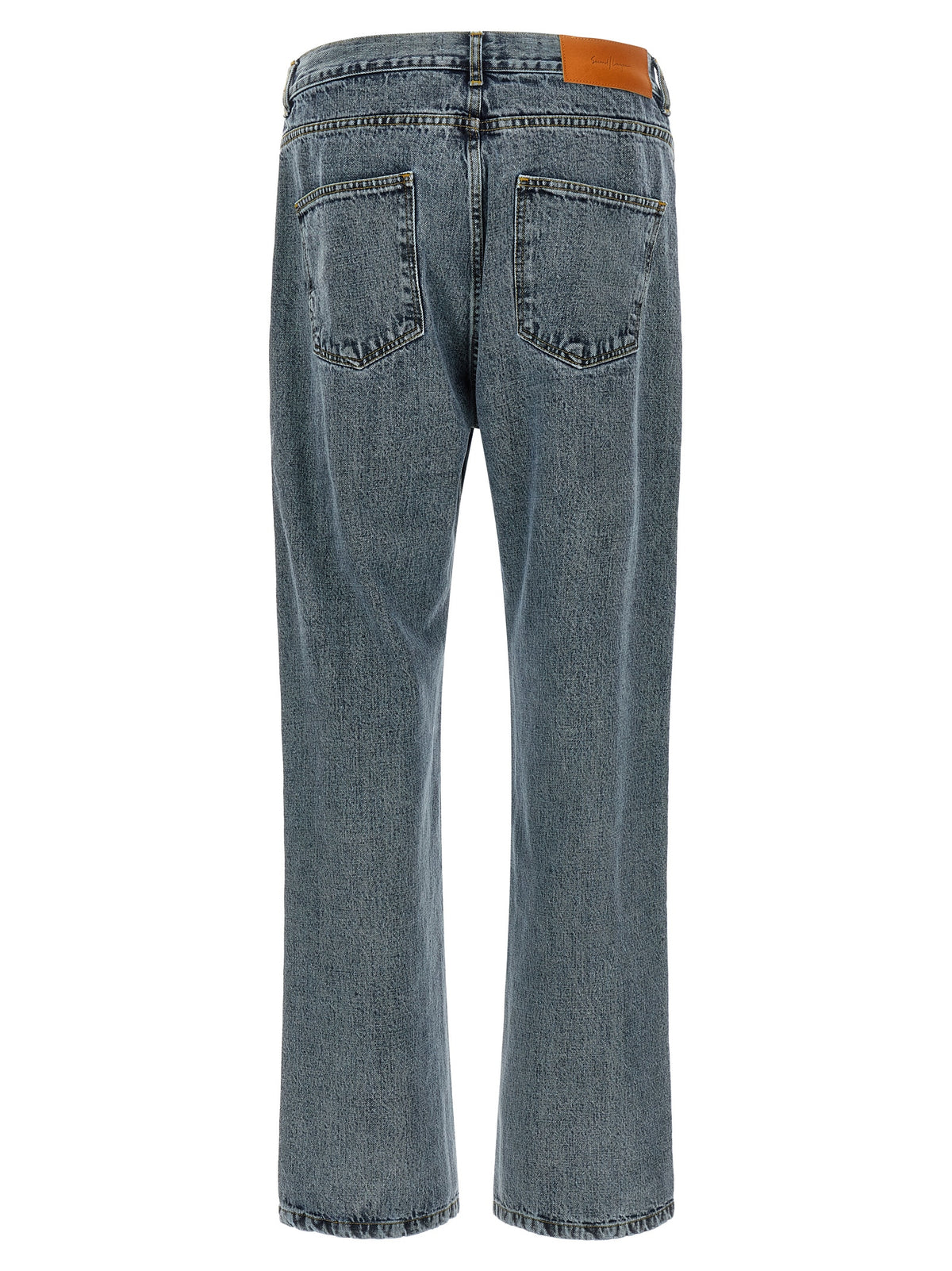 Gray Cotton Relaxed Fit Jeans