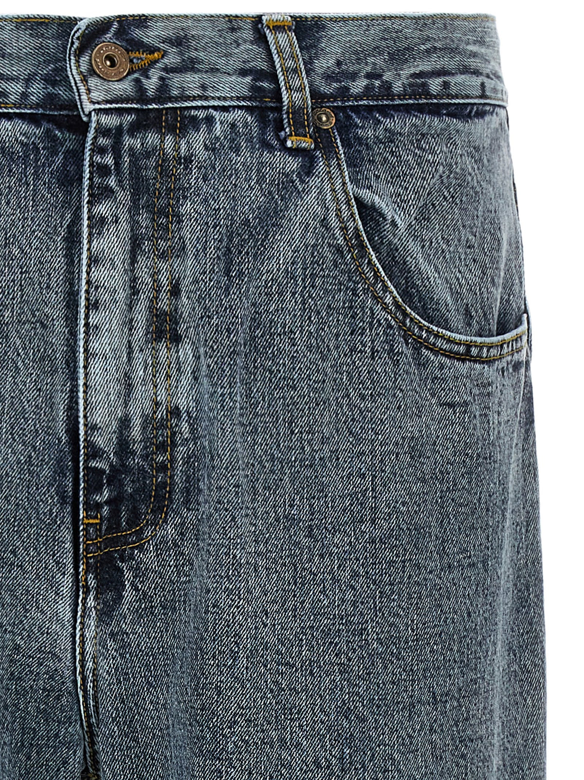 Gray Cotton Relaxed Fit Jeans
