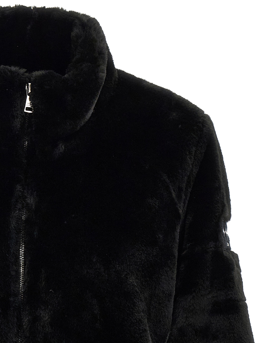 Black Polyester Full-Length Jacket