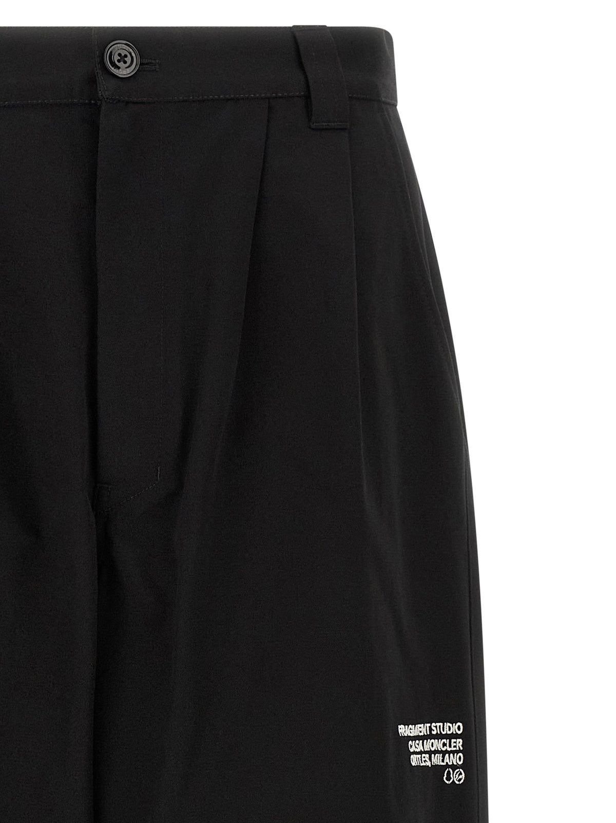 Black Cotton Casual Pants