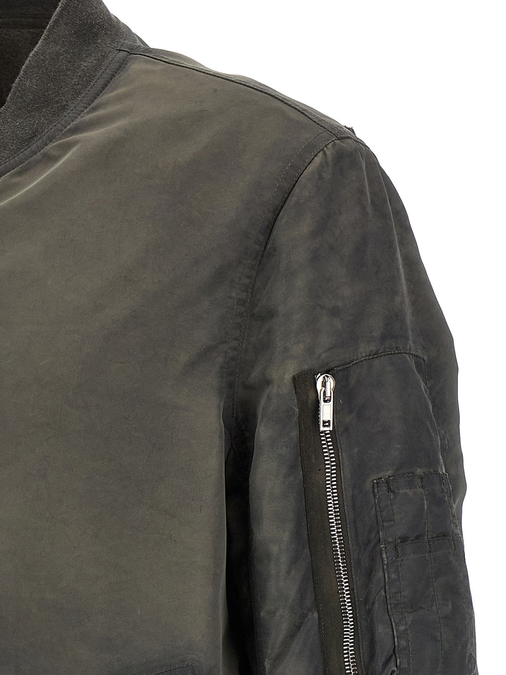 Gray Nylon Bomber