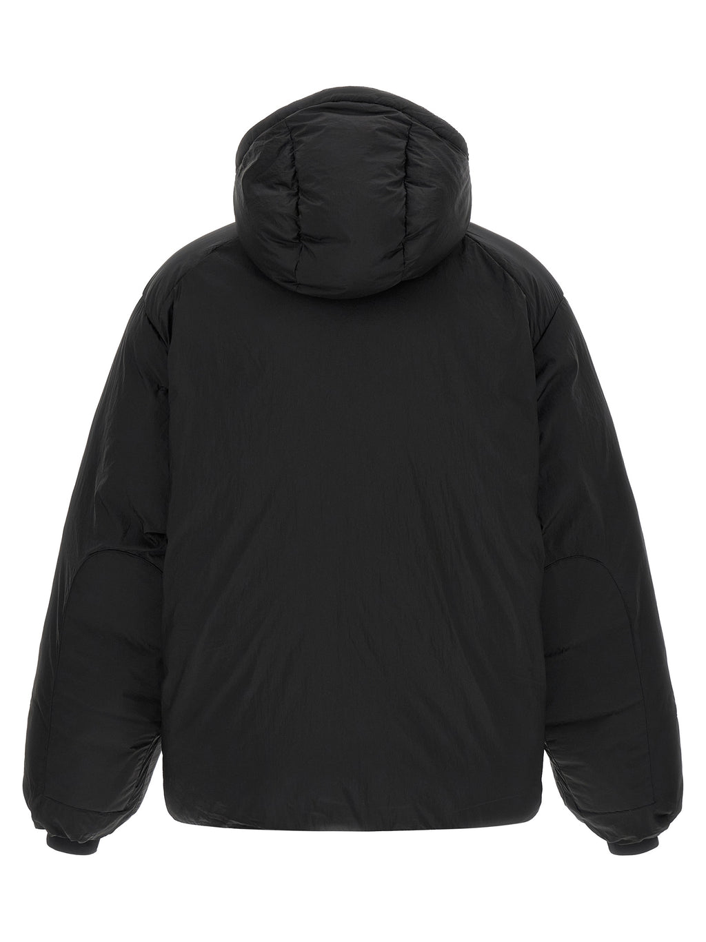 Black Recycled Polyamide Full-Length Jacket