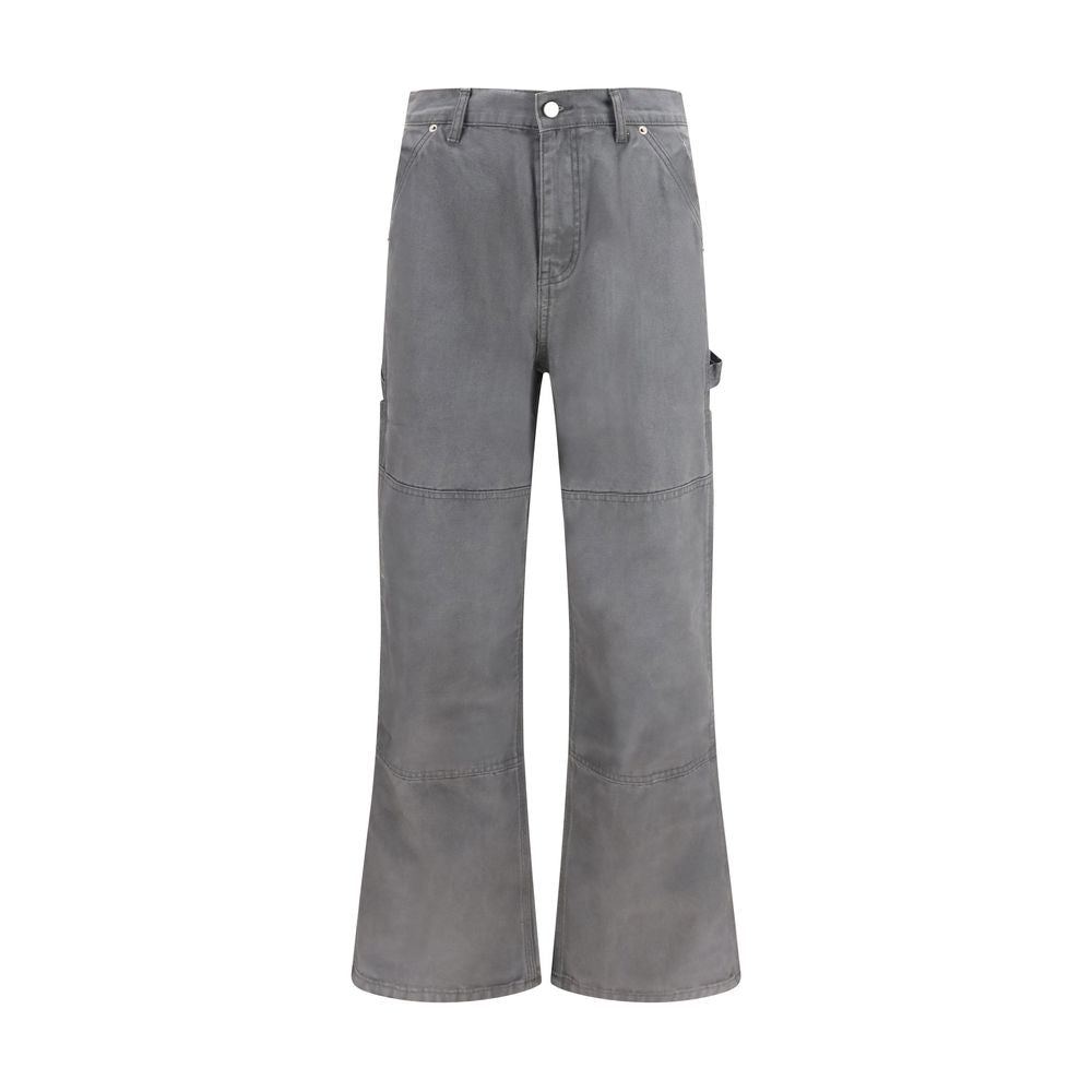 Gray Cotton Cargo Pants