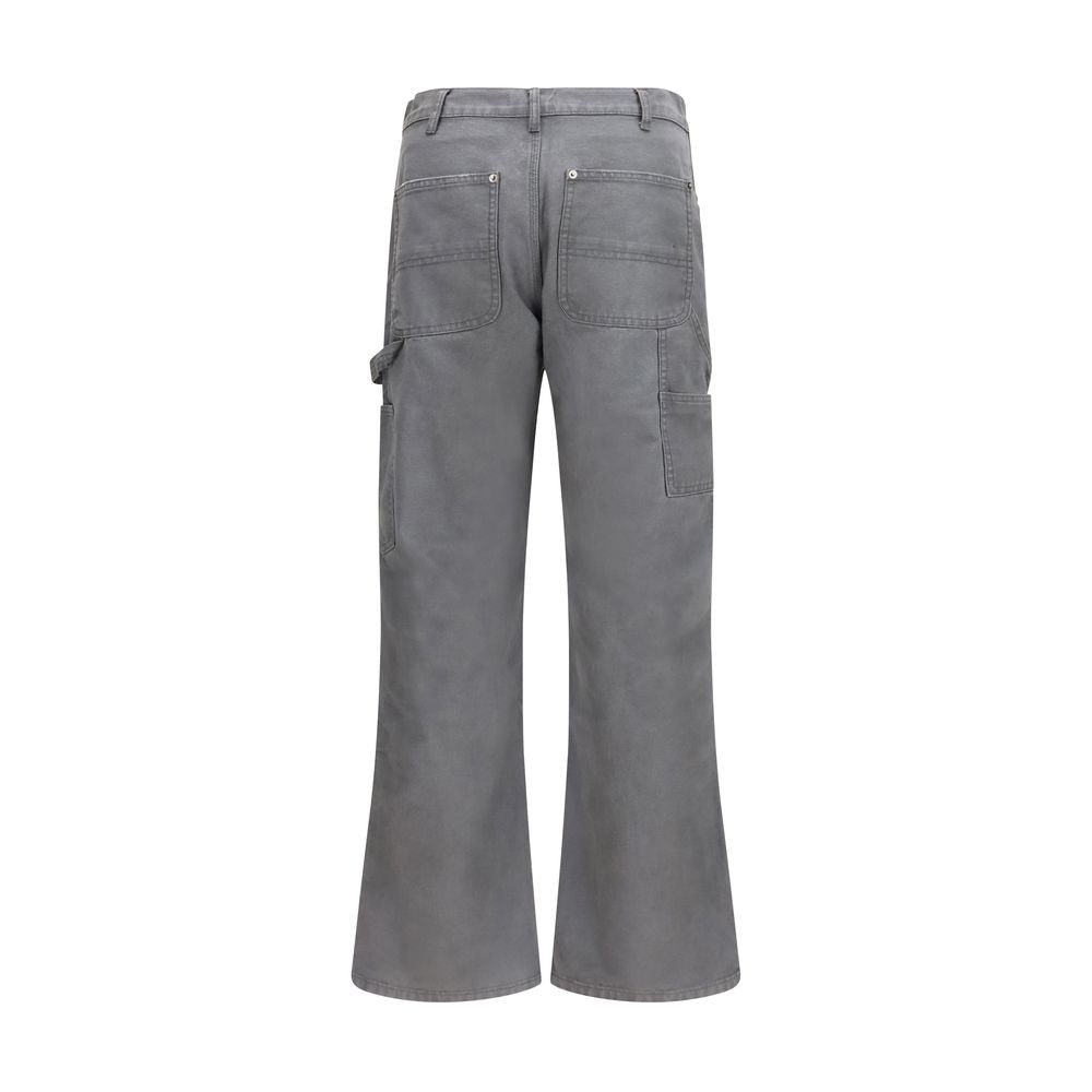 Gray Cotton Cargo Pants
