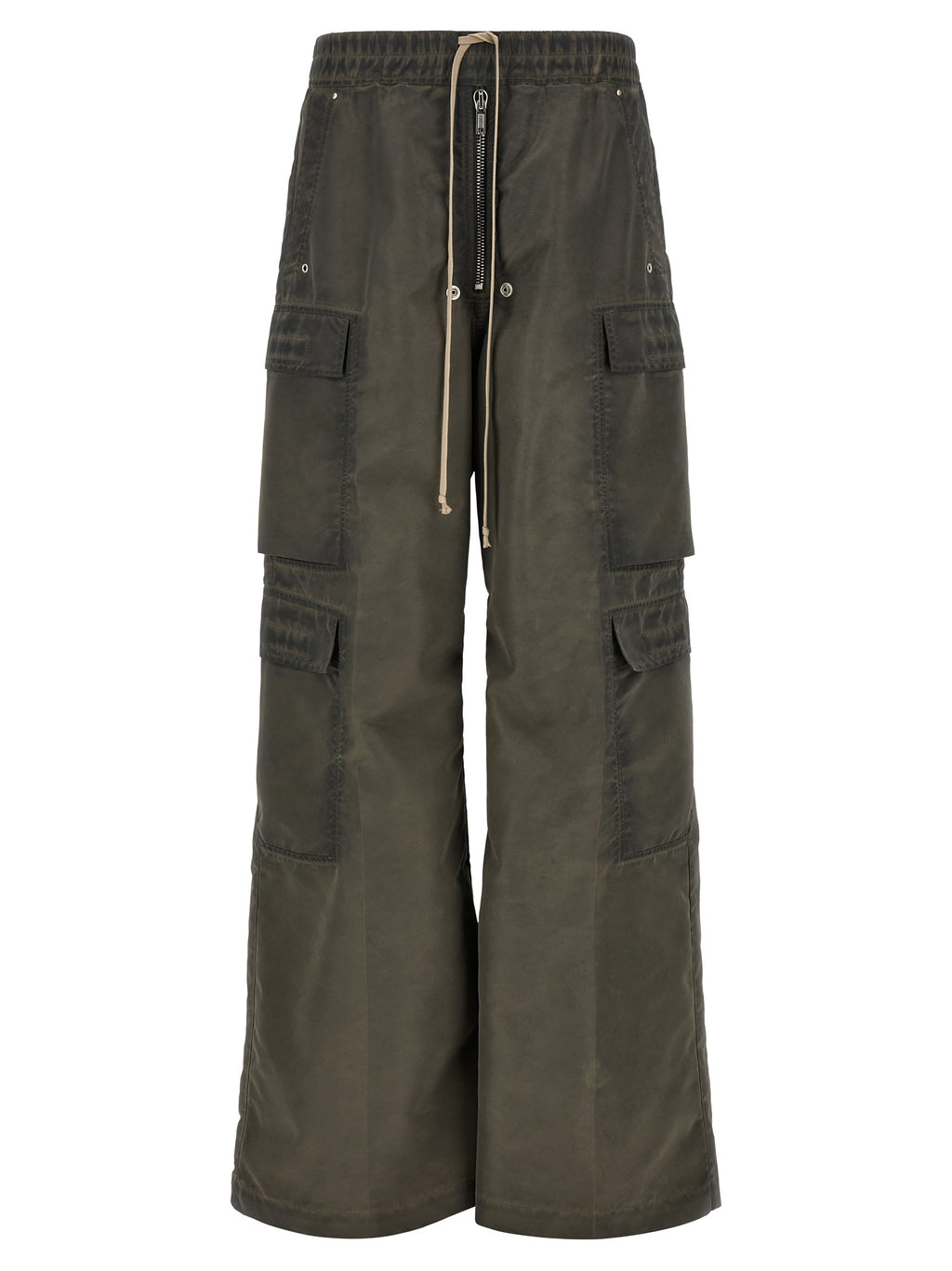 Gray Nylon Cargo Pants