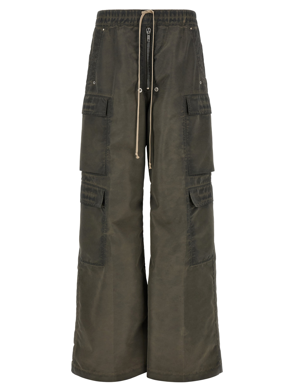 Gray Nylon Cargo Pants
