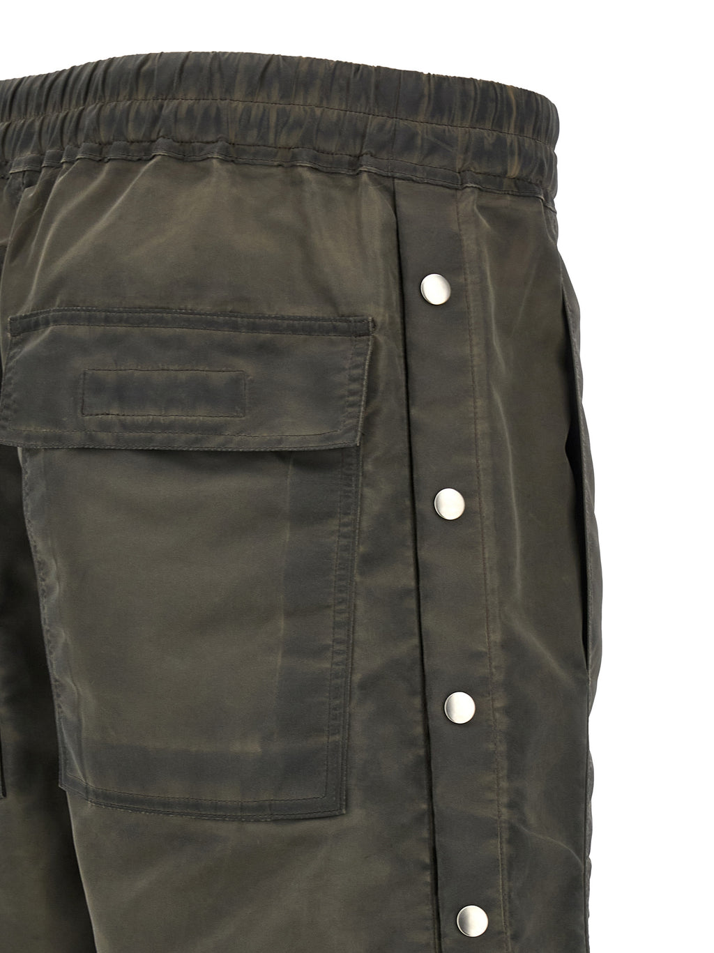 Gray Nylon Casual Pants