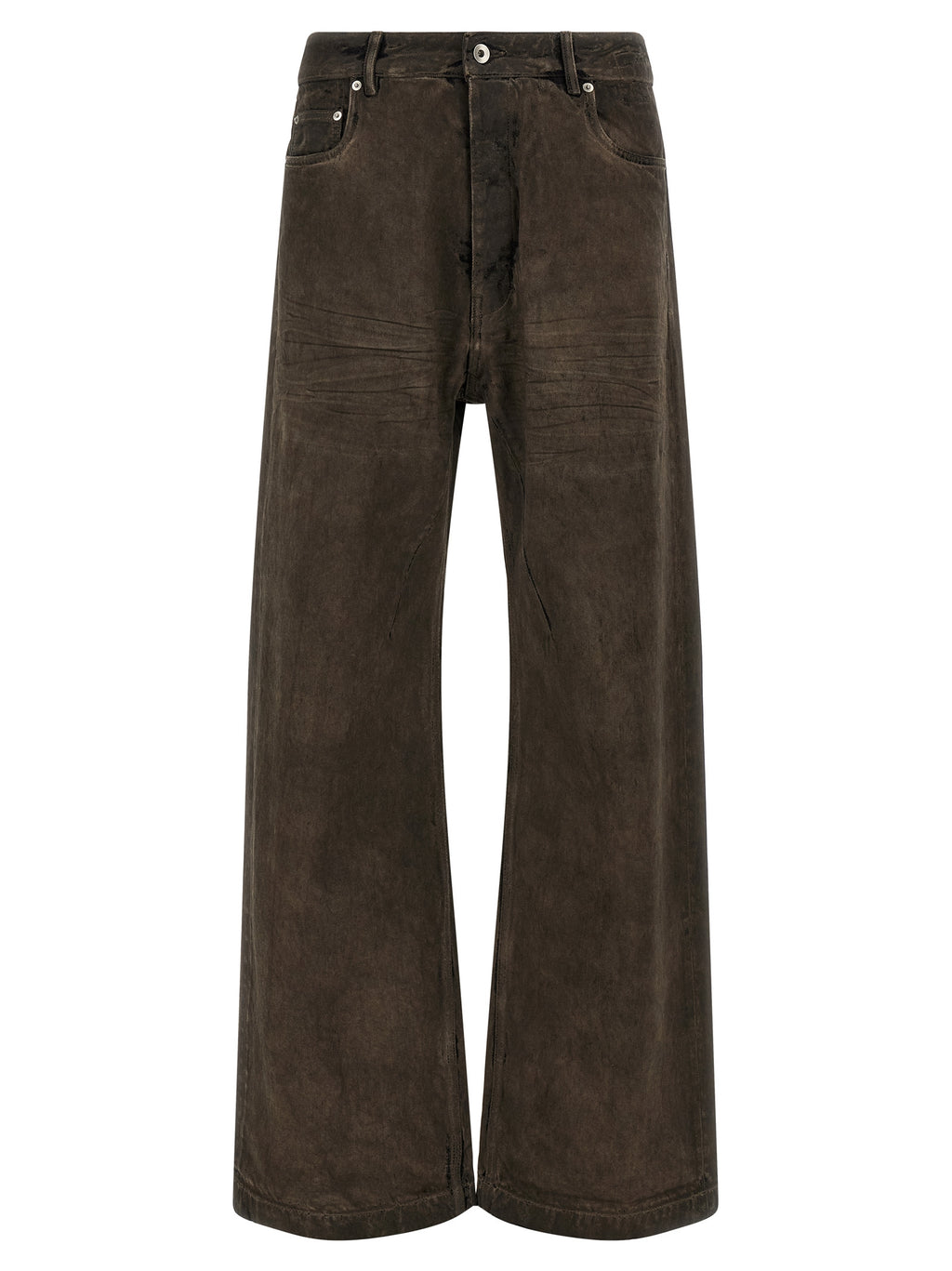 Brown Cotton Relaxed Fit Jeans