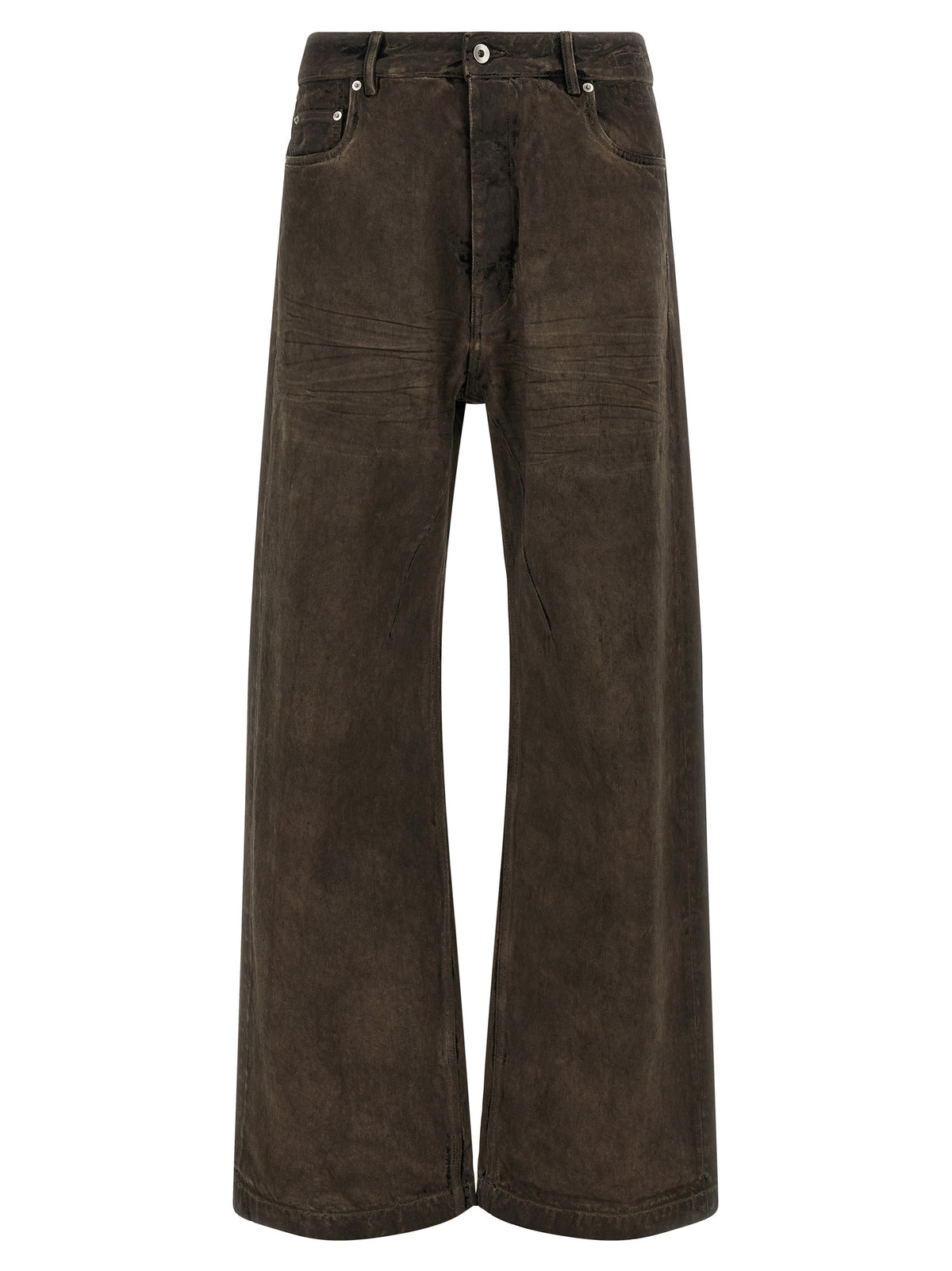 Brown Cotton Relaxed Fit Jeans