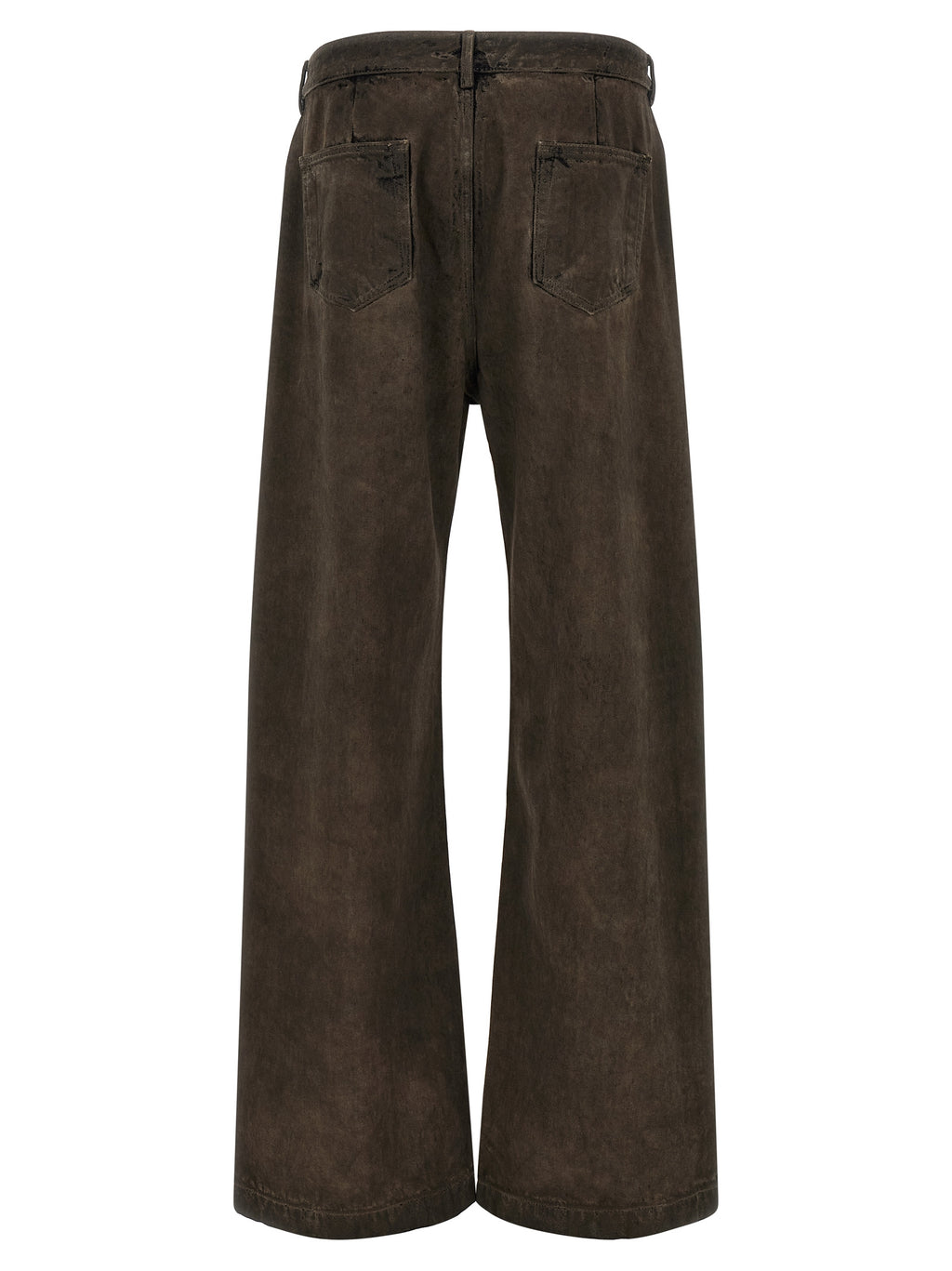 Brown Cotton Relaxed Fit Jeans