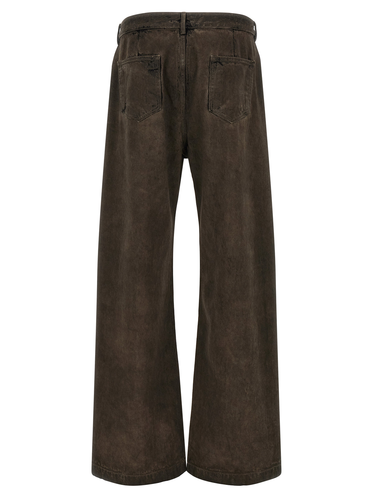 Brown Cotton Relaxed Fit Jeans