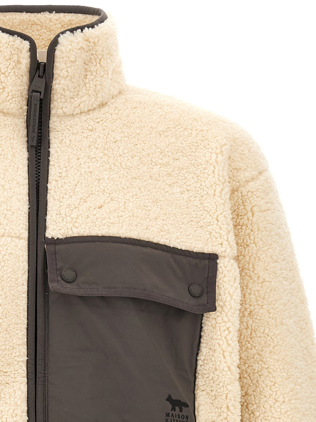 Beige Polyester Full-Length Jacket