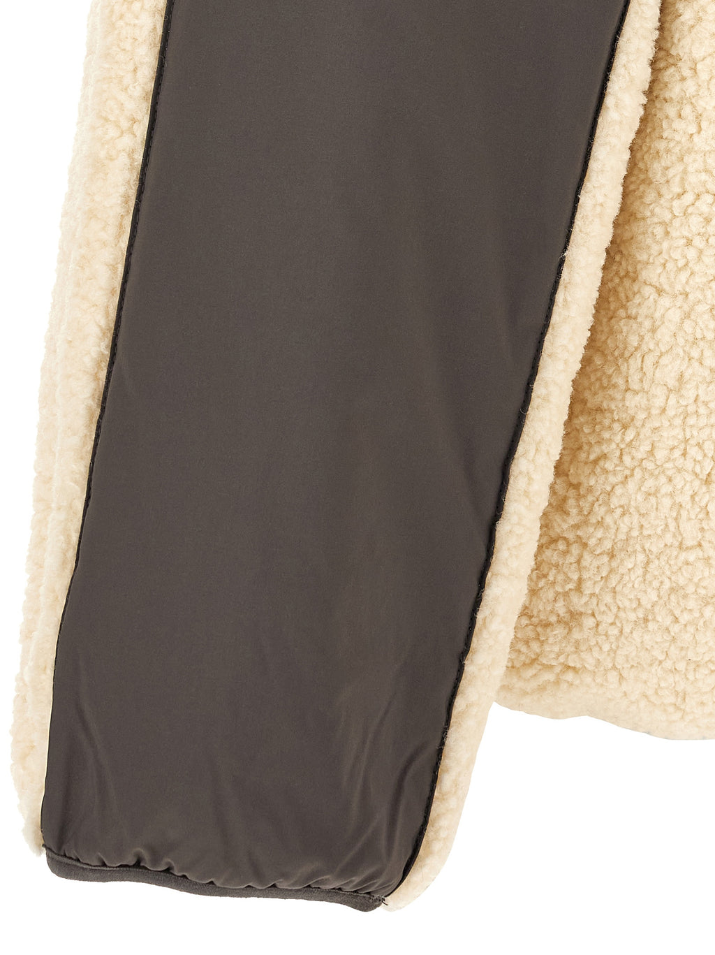 Beige Polyester Full-Length Jacket