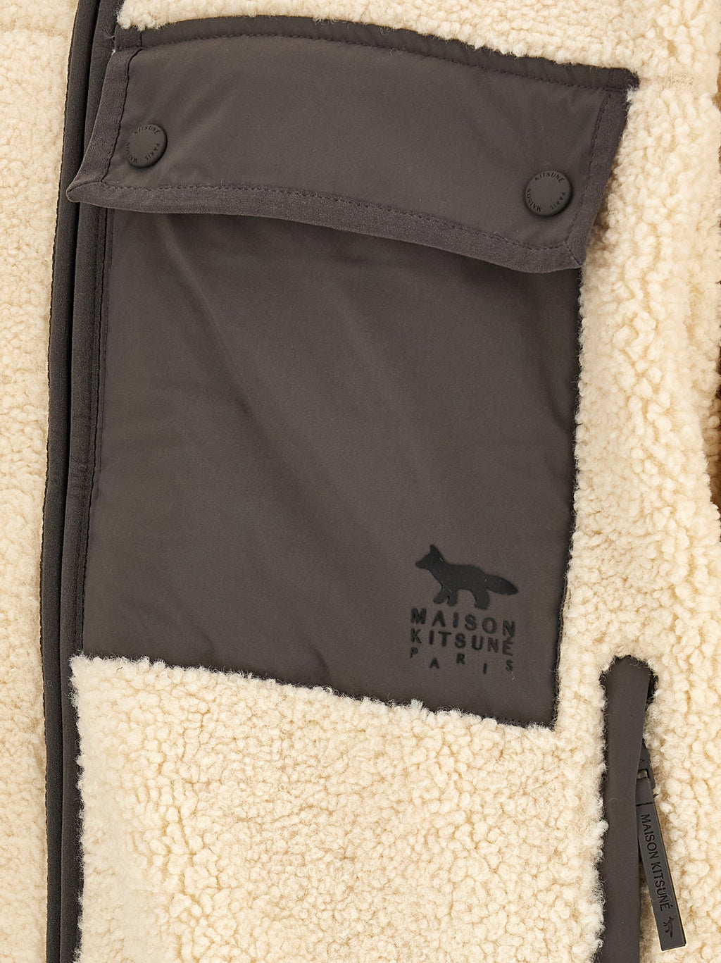 Beige Polyester Full-Length Jacket