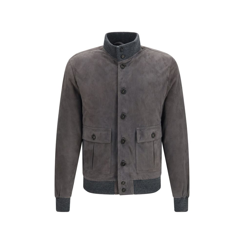 Brown Calf Leather Bos Taurus Bomber