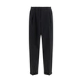 Black Polyester Casual Pants