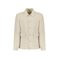Beige Virgin Wool Full-Length Jacket