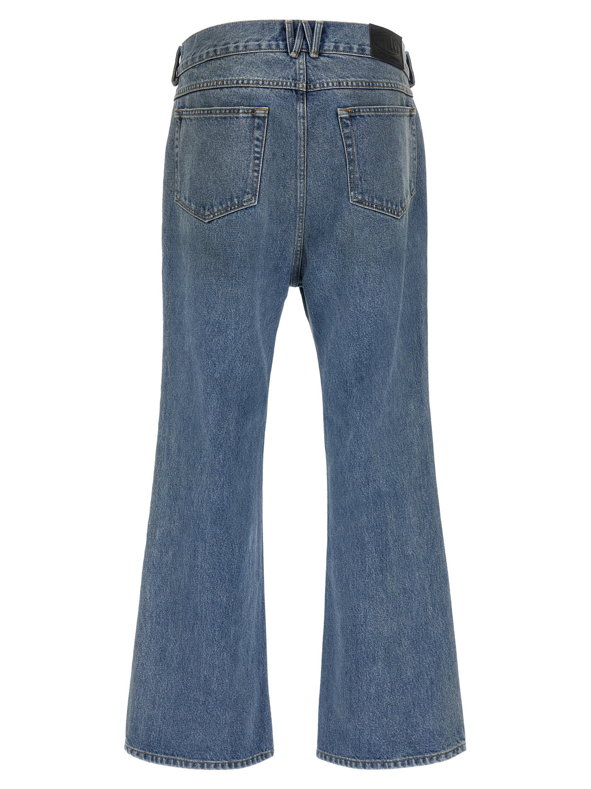 Blue Cotton Flared Jeans