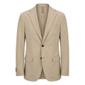 Beige Cotton Men Jacket