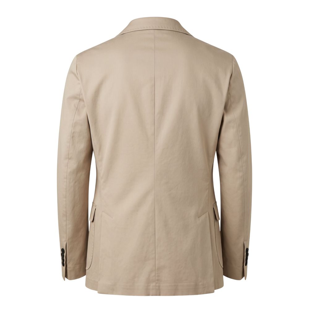 Beige Cotton Men Jacket