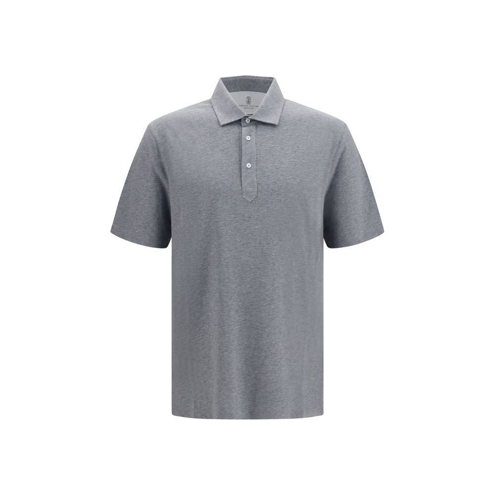 Gray Cotton Polo Shirt