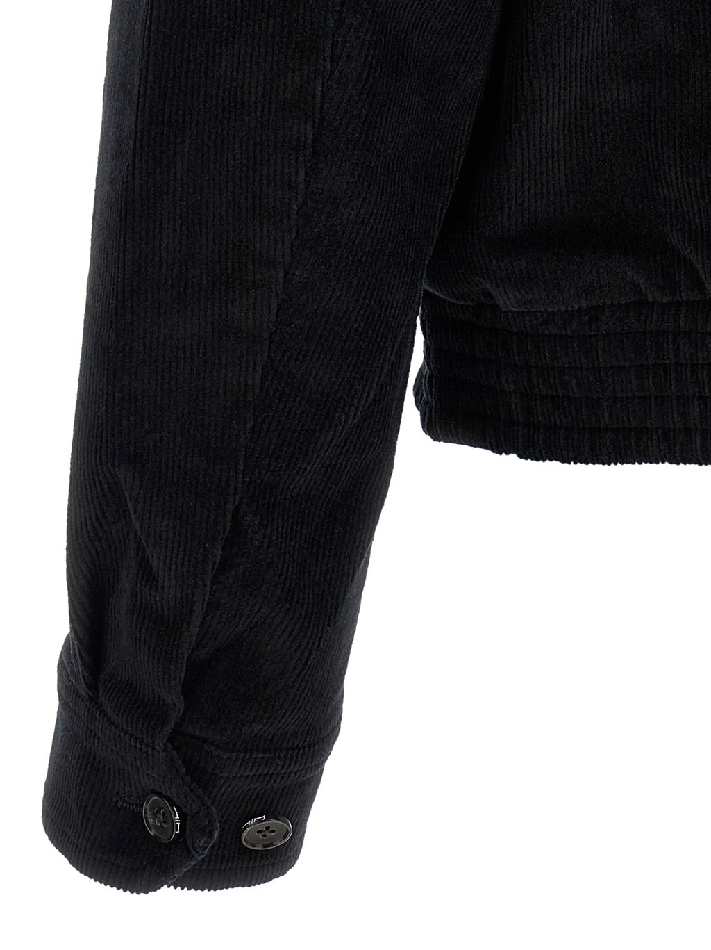 Black Cotton Full-Length Jacket