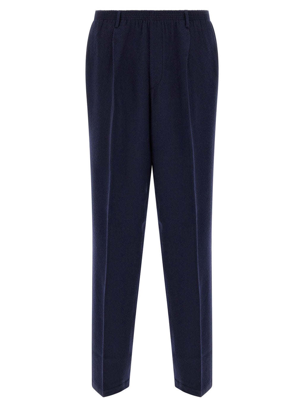 Blue Virgin Wool Casual Pants