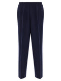 Blue Virgin Wool Casual Pants