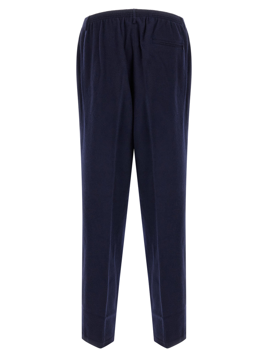 Blue Virgin Wool Casual Pants