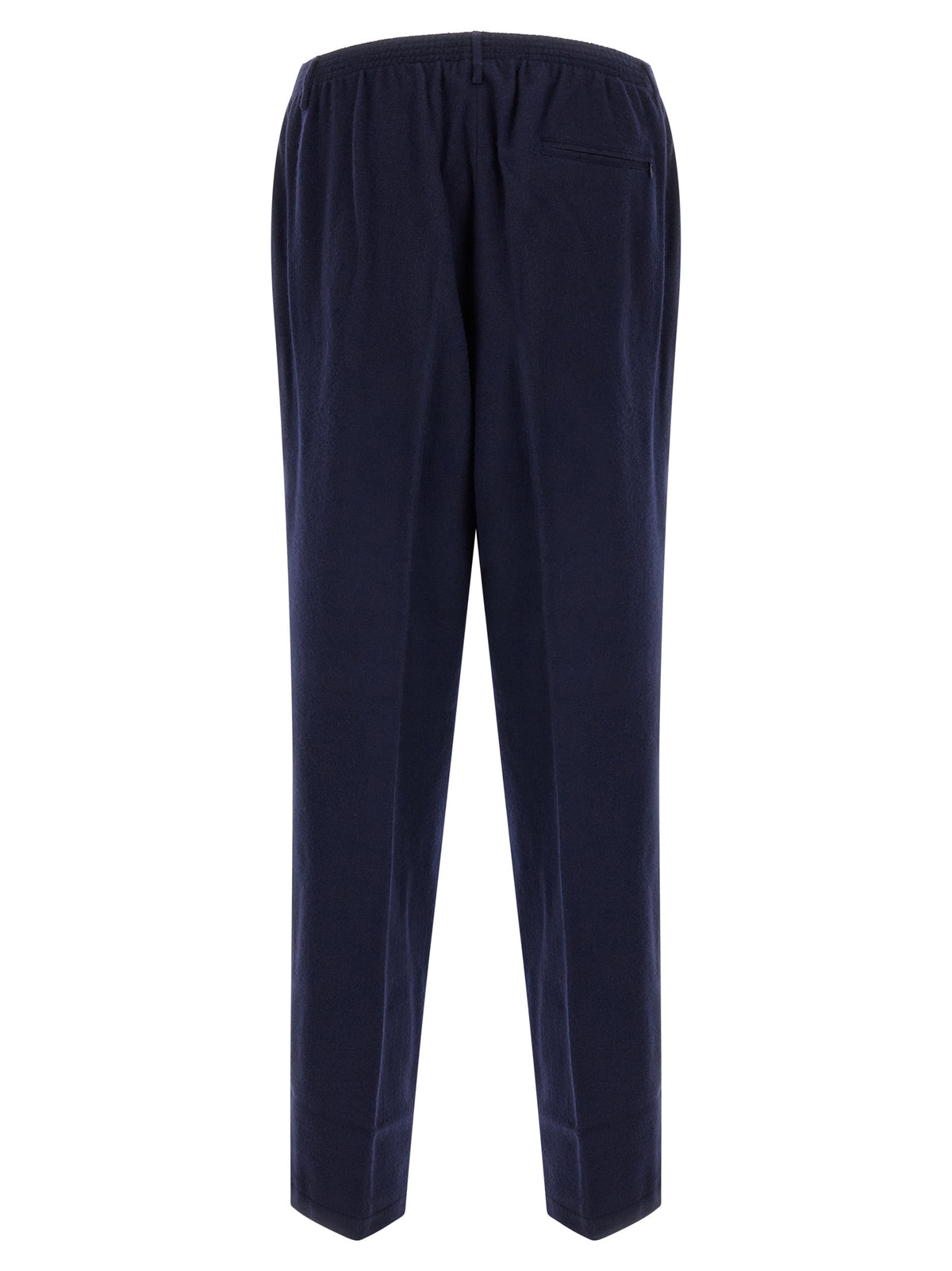 Blue Virgin Wool Casual Pants