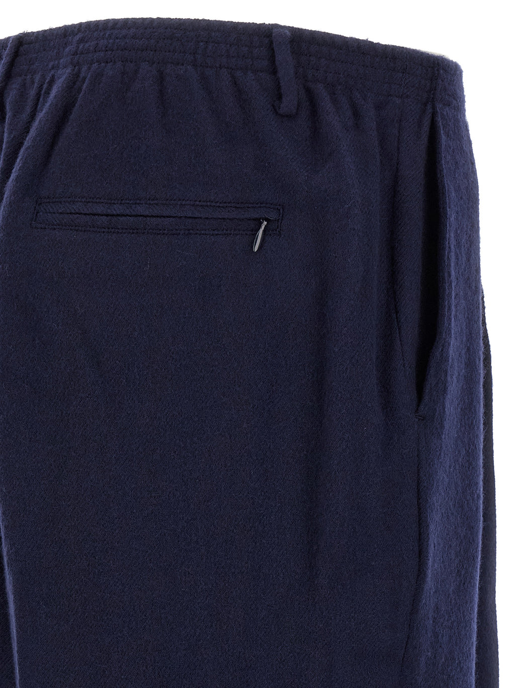 Blue Virgin Wool Casual Pants