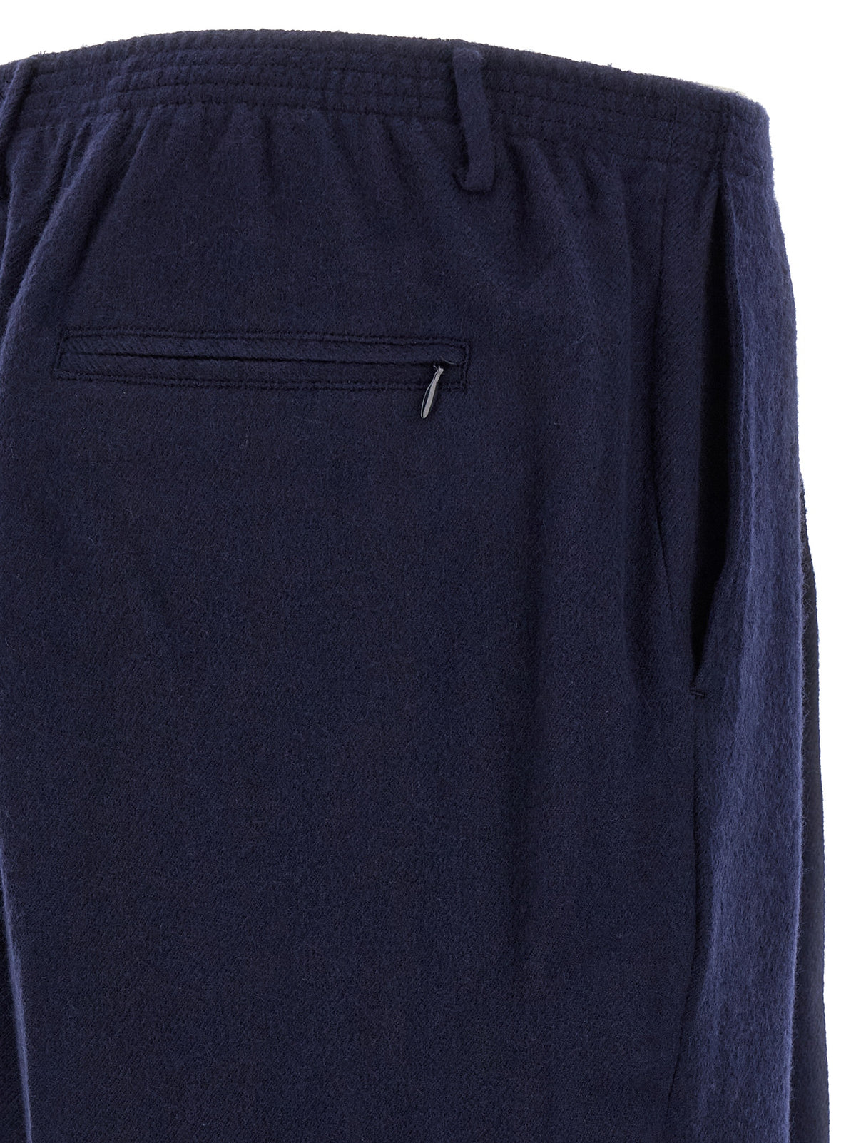 Blue Virgin Wool Casual Pants