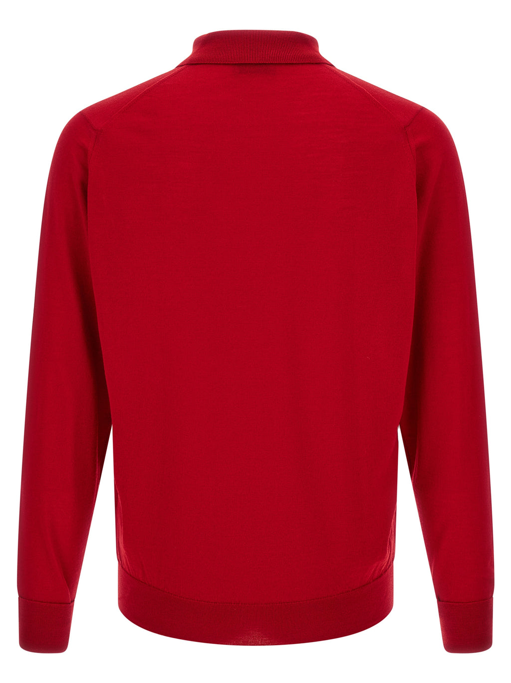 Red Merino Wool Polo Shirt