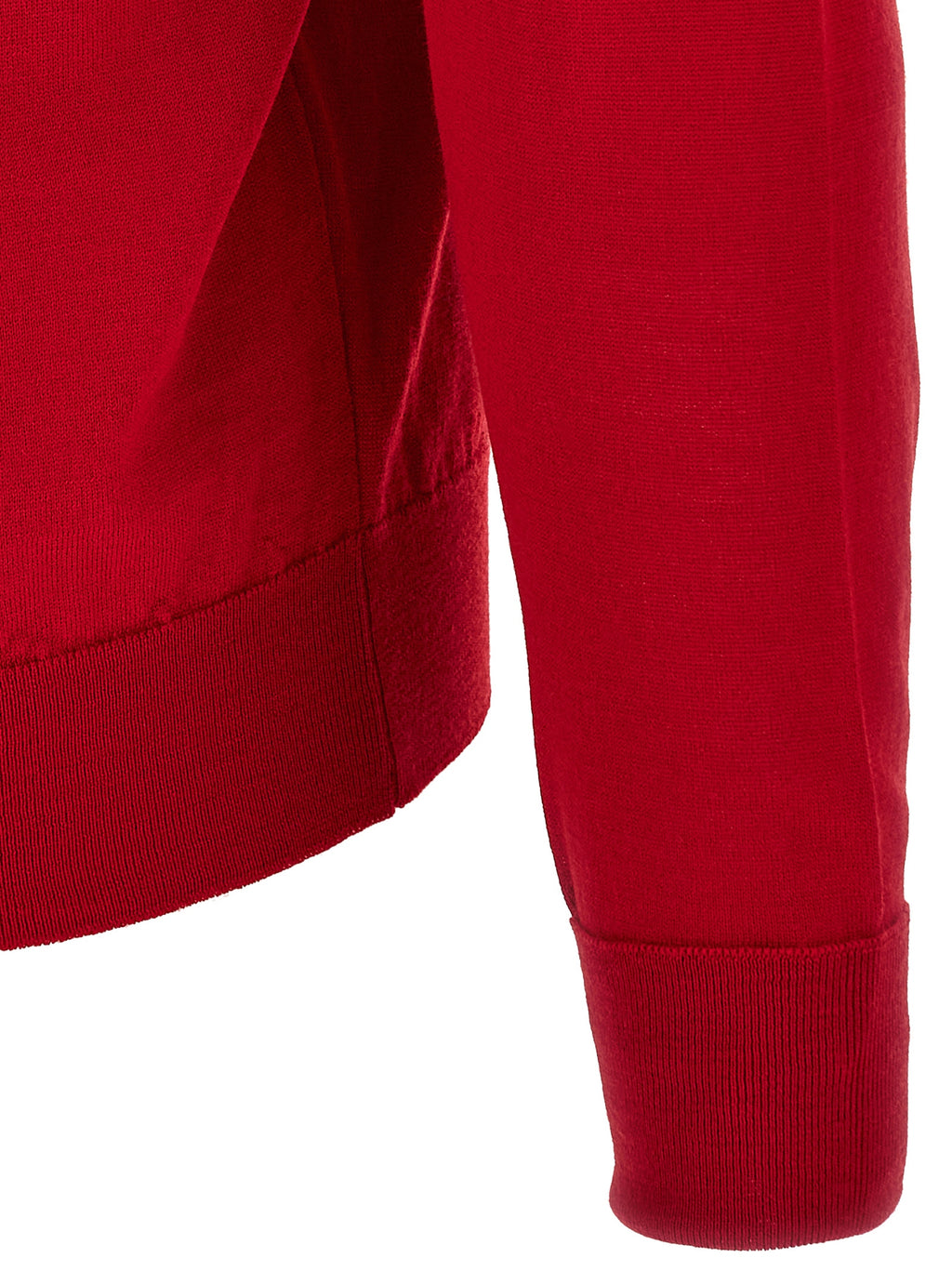 Red Merino Wool Polo Shirt