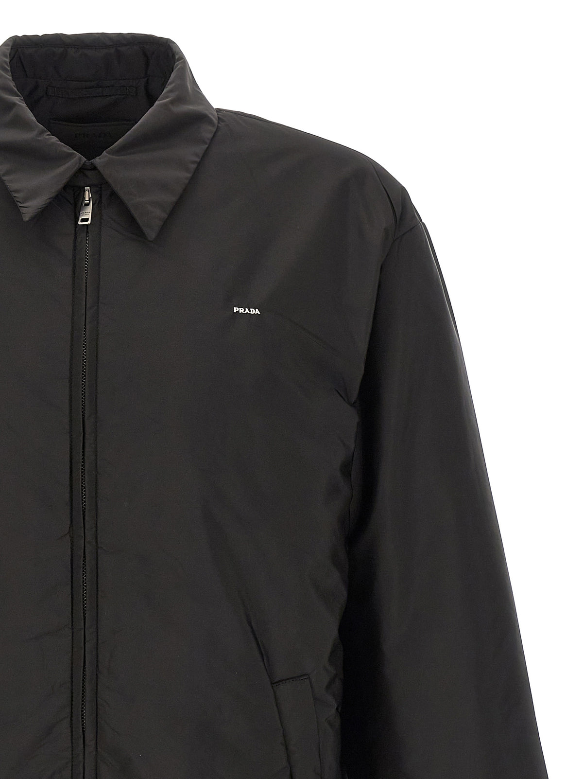 Black Recycled Polyamide Full-Length Jacket