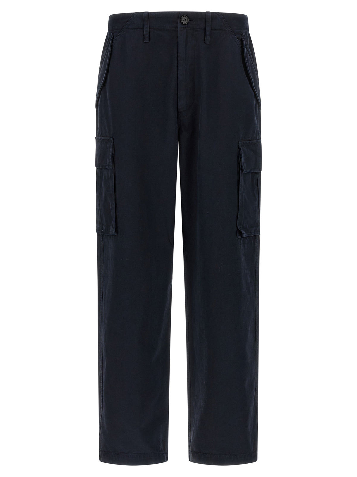 Blue Cotton Cargo Pants