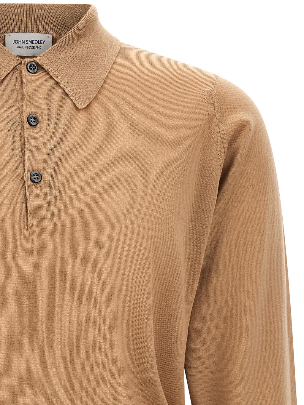 Beige Merino Wool Polo Shirt