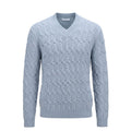 Light Blue Wool Men Sweater