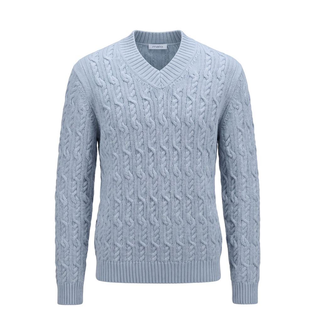 Light Blue Wool Men Sweater