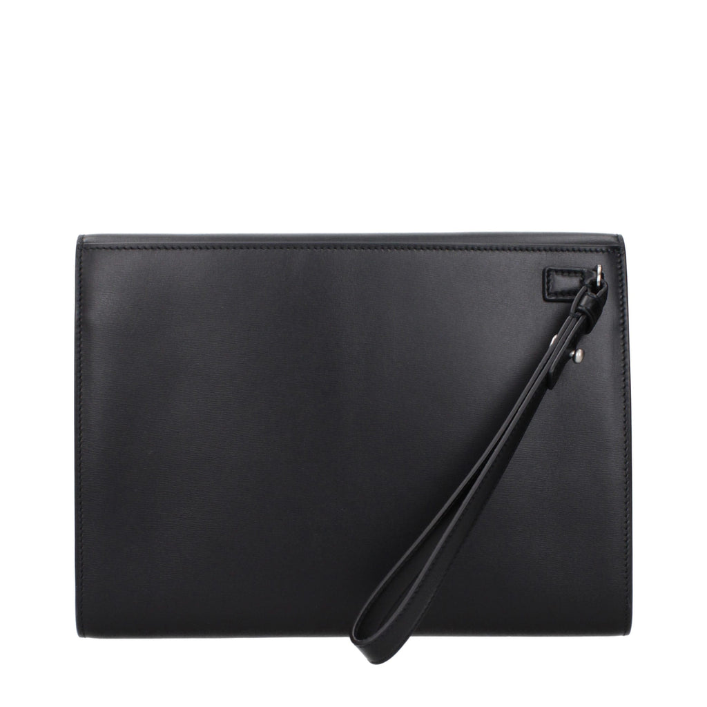 Black Leather Clutch Bag