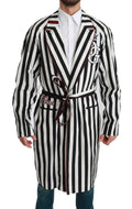 Dolce & Gabbana Black and White Cotton Robe