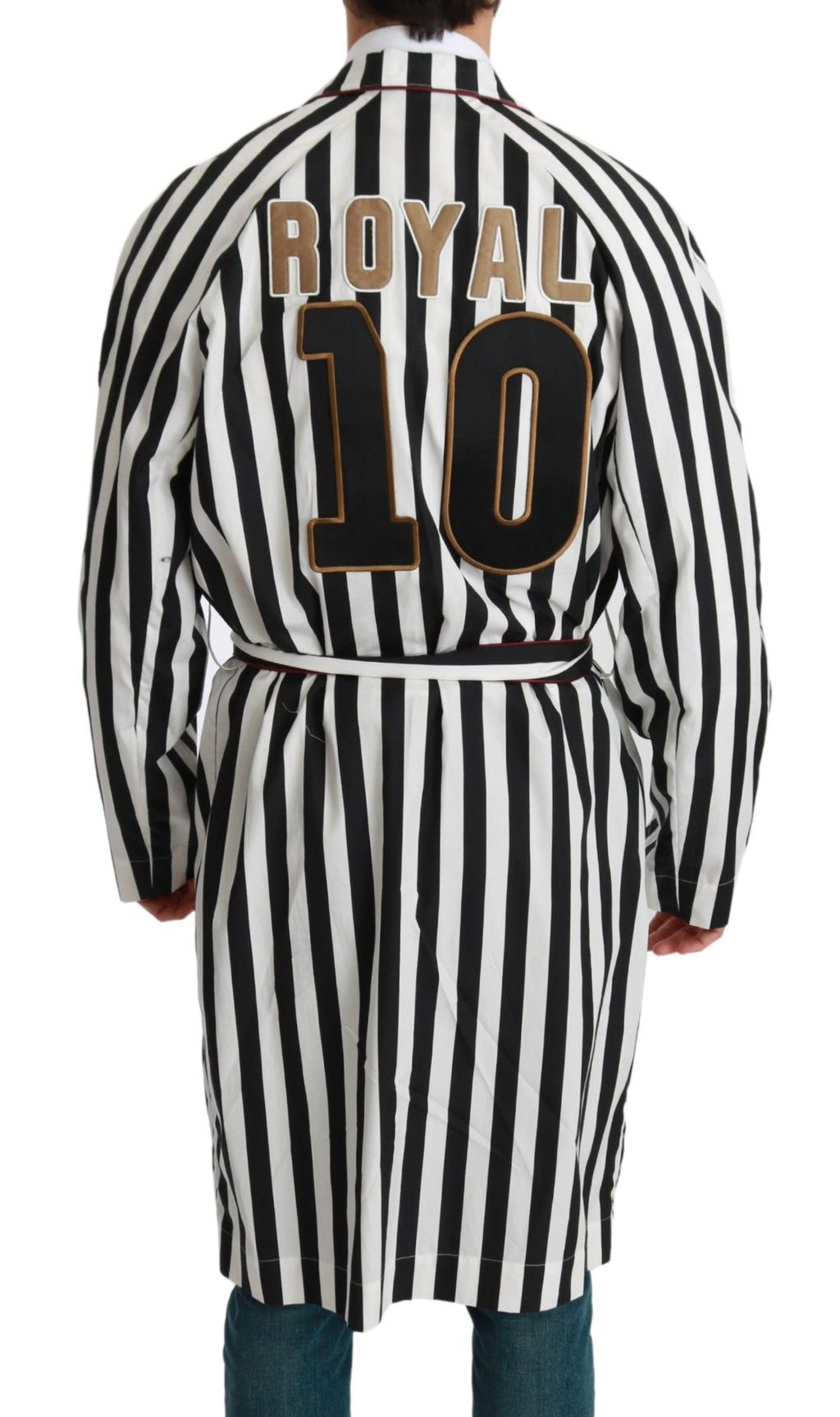 Dolce & Gabbana Black and White Cotton Robe