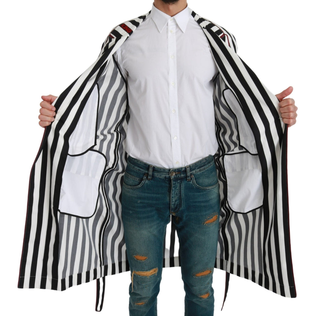 Dolce & Gabbana Black and White Cotton Robe