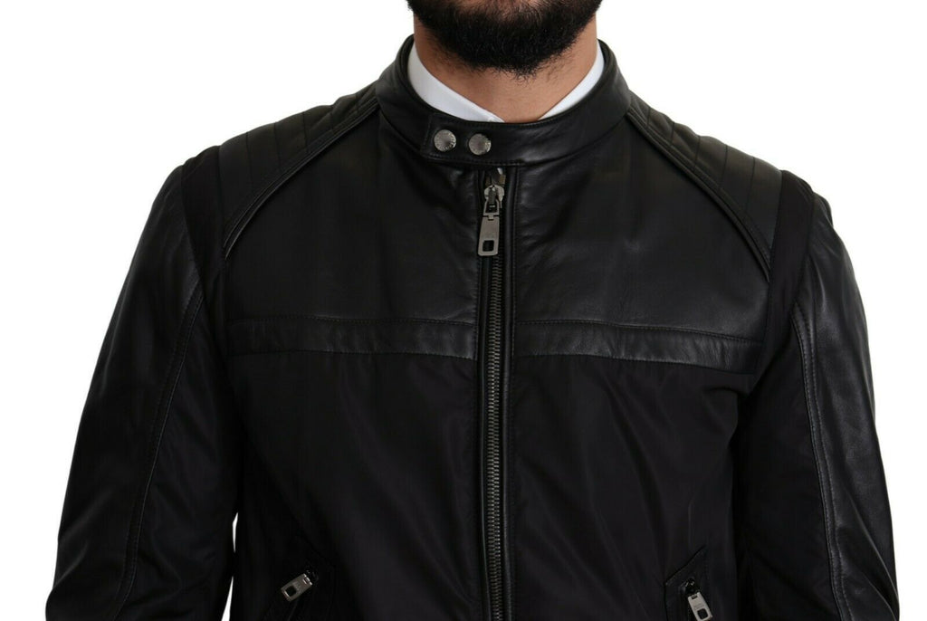 Dolce & Gabbana Black Nylon Full-Zip Bomber Jacket