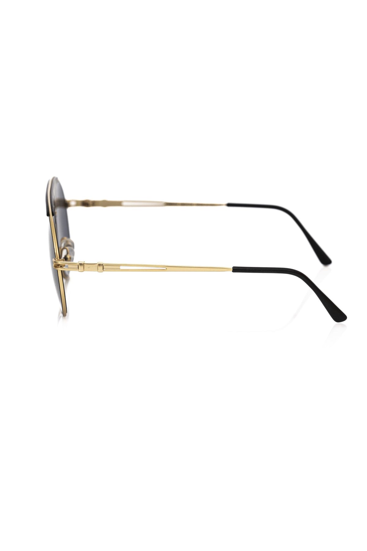 Frankie Morello Black Metallic Shield Sunglasses